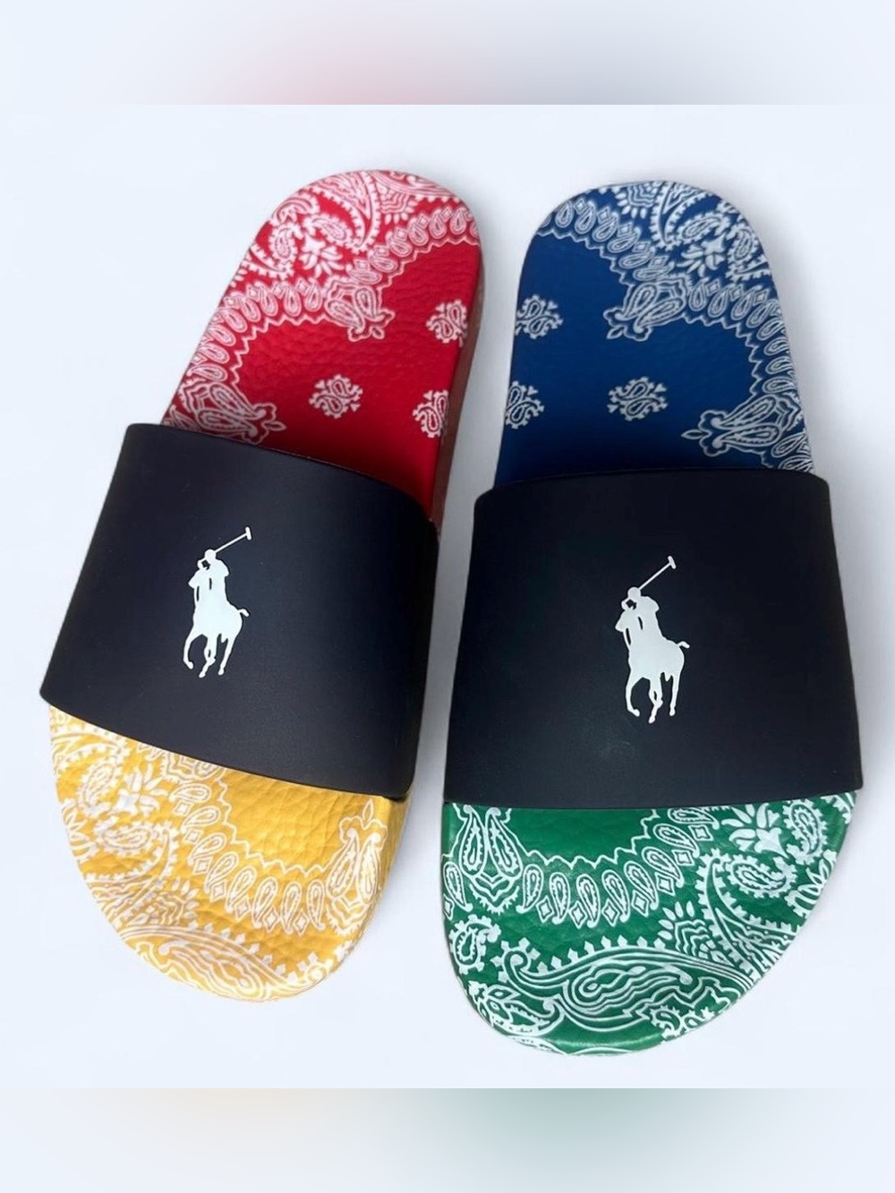 Brand New Polo Ralph Lauren Bandana Slides men Sz 8 w/o tags
